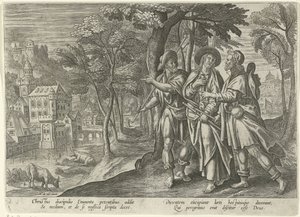 Disciples at Emmaus (Appearances of Christ after His Death) by Julius Goltzius