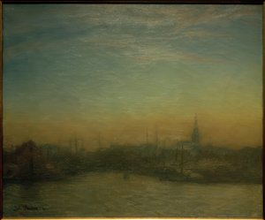 View of the Harbor at Sunset. Copenhagen