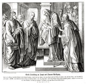 Christ is presented in the temple, Gospel of Luke by Julius Schnorr von Carolsfeld