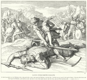 David Overcomes Goliath by Julius Schnorr von Carolsfeld