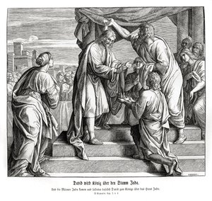 David becomes king of Judah, 2 Samuel by Julius Schnorr von Carolsfeld