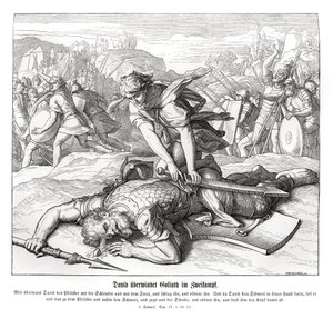 David Defeats Goliath by Julius Schnorr von Carolsfeld