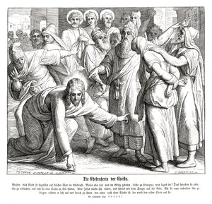 Jesus and the adulterous woman, Gospel of John by Julius Schnorr von Carolsfeld