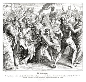 Jesus carrying the cross, Gospel of Luke by Julius Schnorr von Carolsfeld