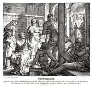 Peter denies Jesus, Gospel of Luke