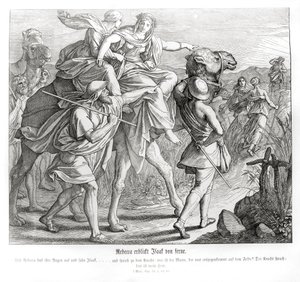 Rebecca sees Isaac from afar, Genesis