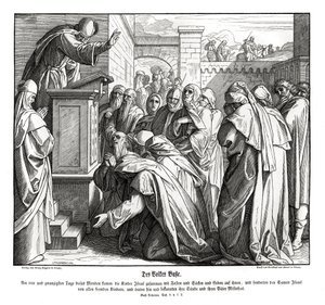 Repentance of the People, Nehemiah by Julius Schnorr von Carolsfeld