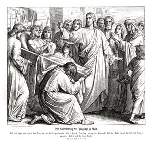 Resurrection of the boy from Nain, Gospel of Luke by Julius Schnorr von Carolsfeld