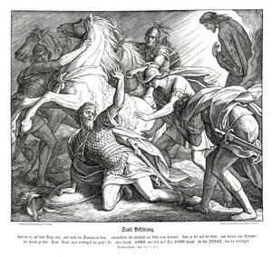 Saul on the road to Damascus, Acts of the Apostles by Julius Schnorr von Carolsfeld