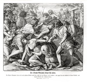 Sons of Benjamin and the daughters of Shiloh, Judges by Julius Schnorr von Carolsfeld