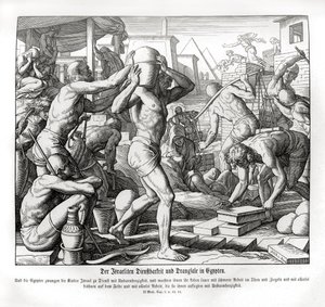 The Israelites are enslaved in Egypt, Exodus by Julius Schnorr von Carolsfeld