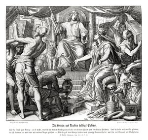 The Queen of Sheba honours King Solomon by Julius Schnorr von Carolsfeld