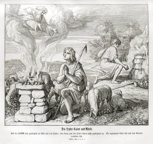 The Offerings of Cain and Abel, Genesis by Julius Schnorr von Carolsfeld