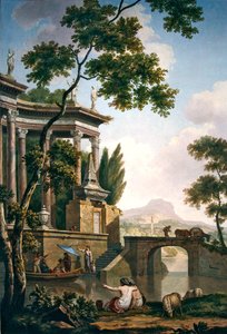 Arcadian Landscape with a Funerary Monument by Jurriaan Andriessen