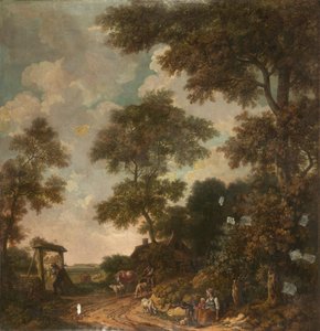 Wallpaper with Dutch Landscape, Belonging to the Hall of Nieuwe Doelenstraat 22 by Jurriaan Andriessen