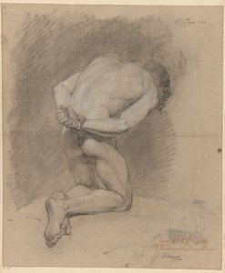 Kneeling Male Nude Seen from the Back (1st Prize 1766)
