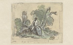 Woman with Dog in Park by Jurriaan Andriessen
