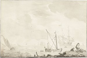 Warship by the Shore by Jurriaan Cootwijck