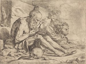 Saint Jerome Reading by Jusepe de Ribera