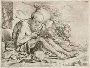 Saint Jerome Reading by Jusepe de Ribera