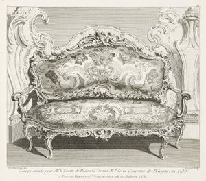 Sofa executed for Count Bielinski, Grand Marshal of the Crown of Poland, in 1735, 4th Plate by Juste Aurèle Meissonnier