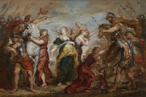 The Reconciliation of the Romans and the Sabines, c. 1655-1656 by Justus van Egmont