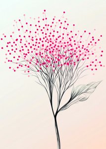 Delicate Pink Branches by Justyna Jaszke