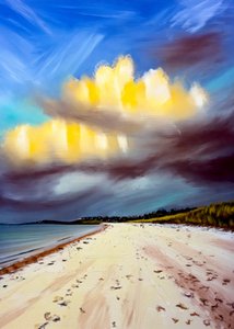Golden Clouds Over Beach