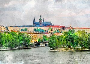 Historic Prague River View