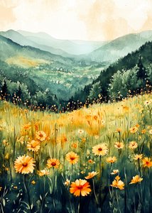 Mountain Flower Meadow by Justyna Jaszke