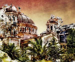 Ornate Church with Palms by Justyna Jaszke