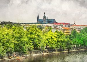 Prague Castle and River