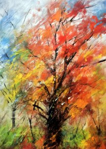 Vibrant Autumn Tree by Justyna Jaszke
