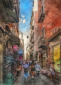 Vibrant City Street by Justyna Jaszke