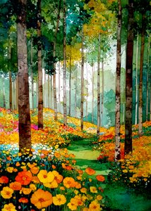 Vibrant Forest Path