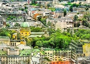 Warsaw City Watercolor Art Poland by Justyna Jaszke