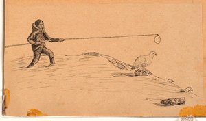 Ptarmigan Hunting with Long Pole and Noose by Kaarale Andreassen
