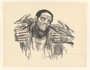 Man and Four Hands by Käthe Kollwitz (signed by artist)
