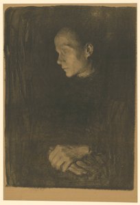 Working Woman in Profile to the Left (Final Version, 1st State) by Käthe Kollwitz