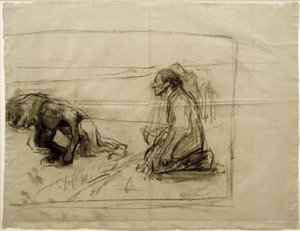 K. Kollwitz, Study for Ploughman (Ploughman with Kneeling Woman)