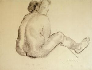 Seated Female Nude from the Back Facing Right