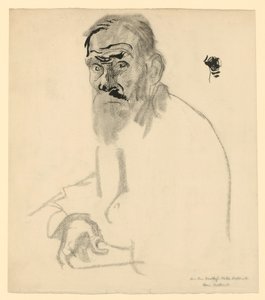 Portrait Study of a Seated Old Man with a Beard by Käthe Kollwitz