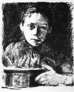 Self-Portrait at the Drawing Board by Käthe Kollwitz