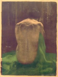 Female Nude Back on Green Cloth by Käthe Kollwitz