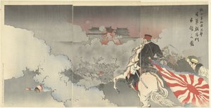 Allied Troops Attack Peking; Japanese Troops at the Chaoyang Gate by Kajita Hanko