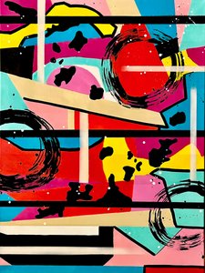 Colorful Retro Abstract by Kajsa Bergström