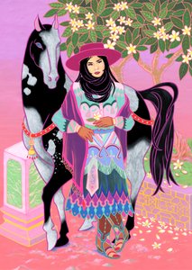 Cantones Cowgirl Waiting Under Plumeria