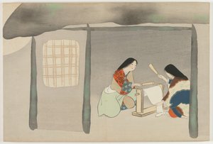 Flowers of a Hundred Worlds: Fulling Silk by Kamisaka Sekka