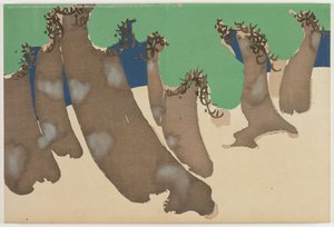 Flowers of a Hundred Worlds: Windswept Pines by Kamisaka Sekka