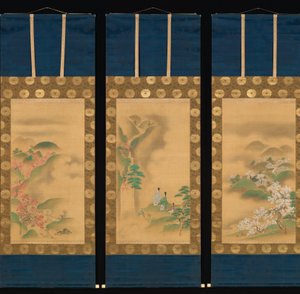 Nunobiki Waterfall, Mount Yoshino, and Tatsuta River by Kanô Yôboku Tsunenobu